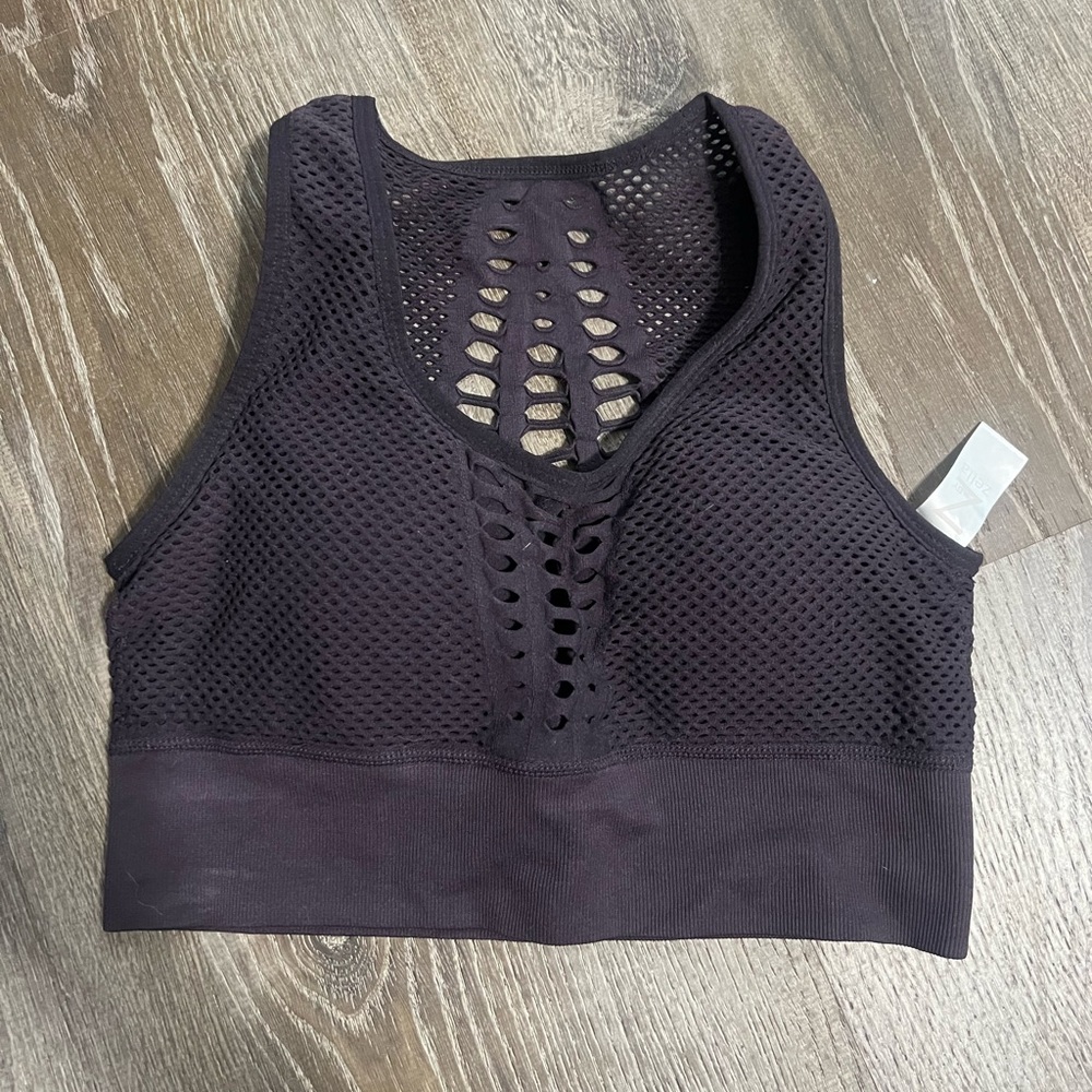 Zella Black Seamless Sports Bra with Textured Design